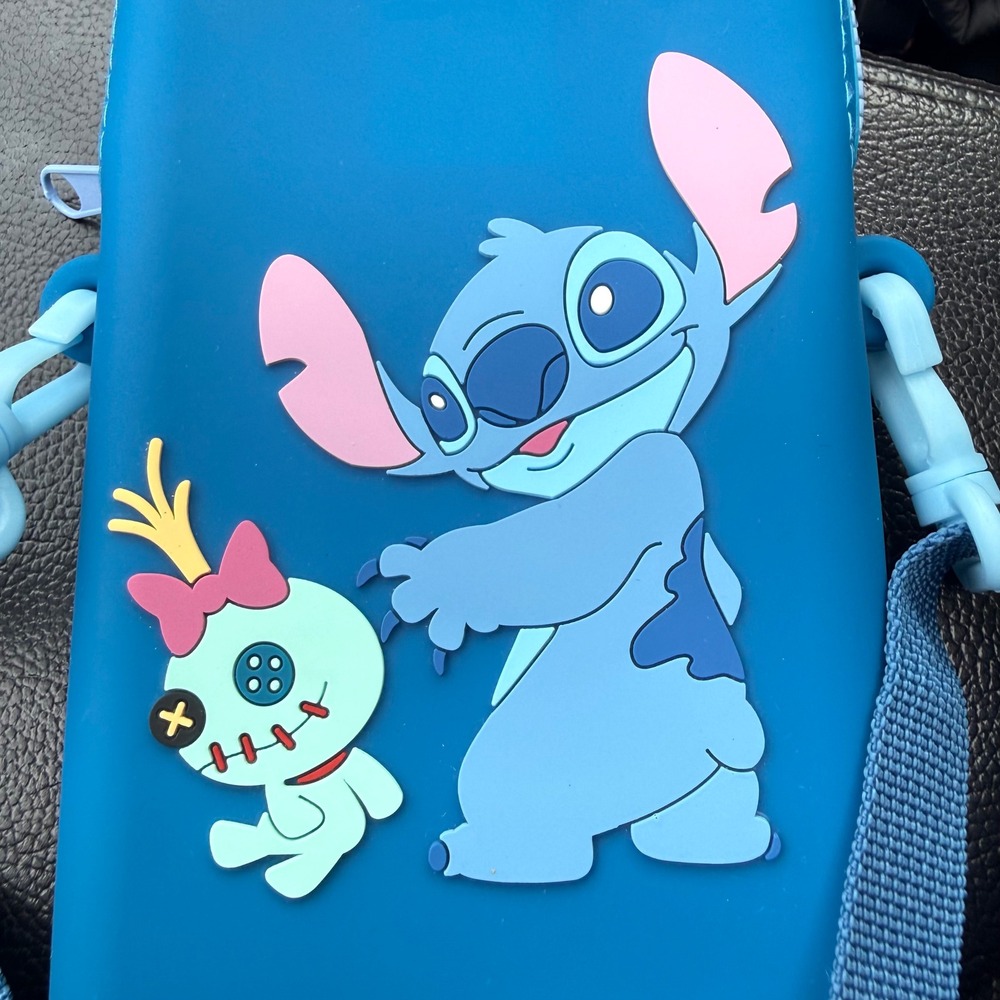 Disney Lilo & Stitch Blue Silicone Crossbody Bag Tech Pouch‎ Scrump 8004251/54